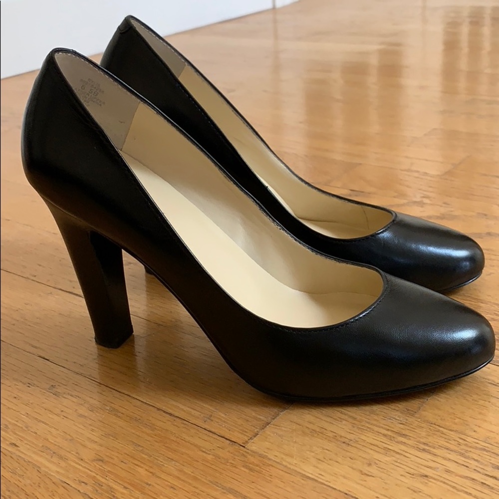 Ralph Lauren Black Leather Heels 6.5